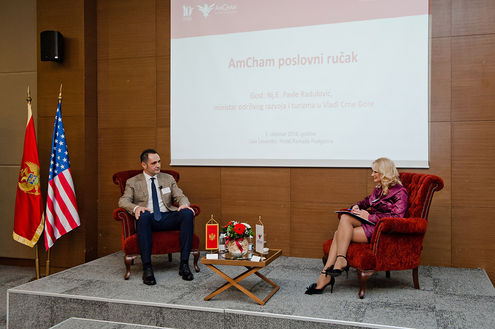 Minister Pavle Radulović guest of the Amcham’s business luncheon